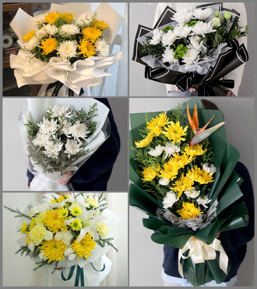 河北沧州献县十五级乡白事花束代送